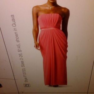 Davids Bridal Bridesmaid dress in Guava (color) Style (F13723)